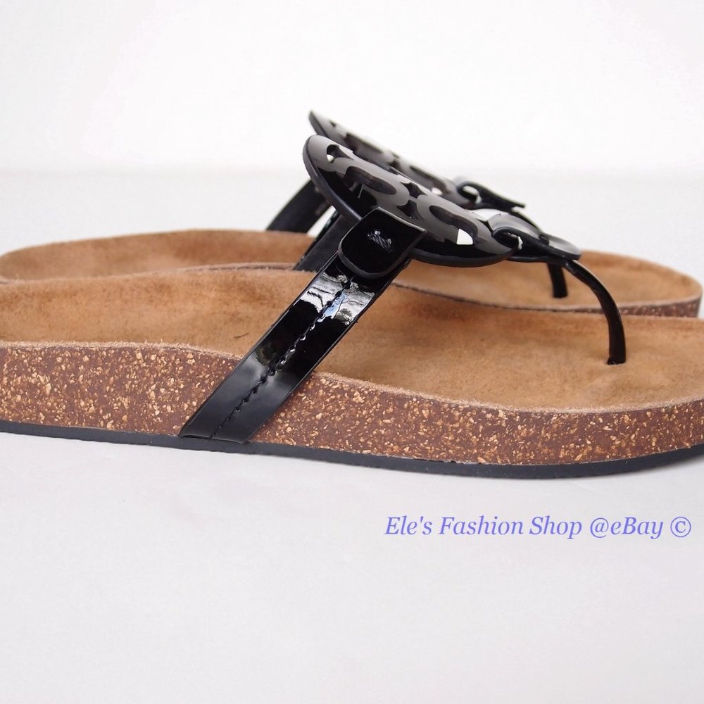 ❤️ NIB Tory Burch Miller Cloud Patent Leather Sandal Black US 10.5 AUTHENTIC - Picture 9 of 15